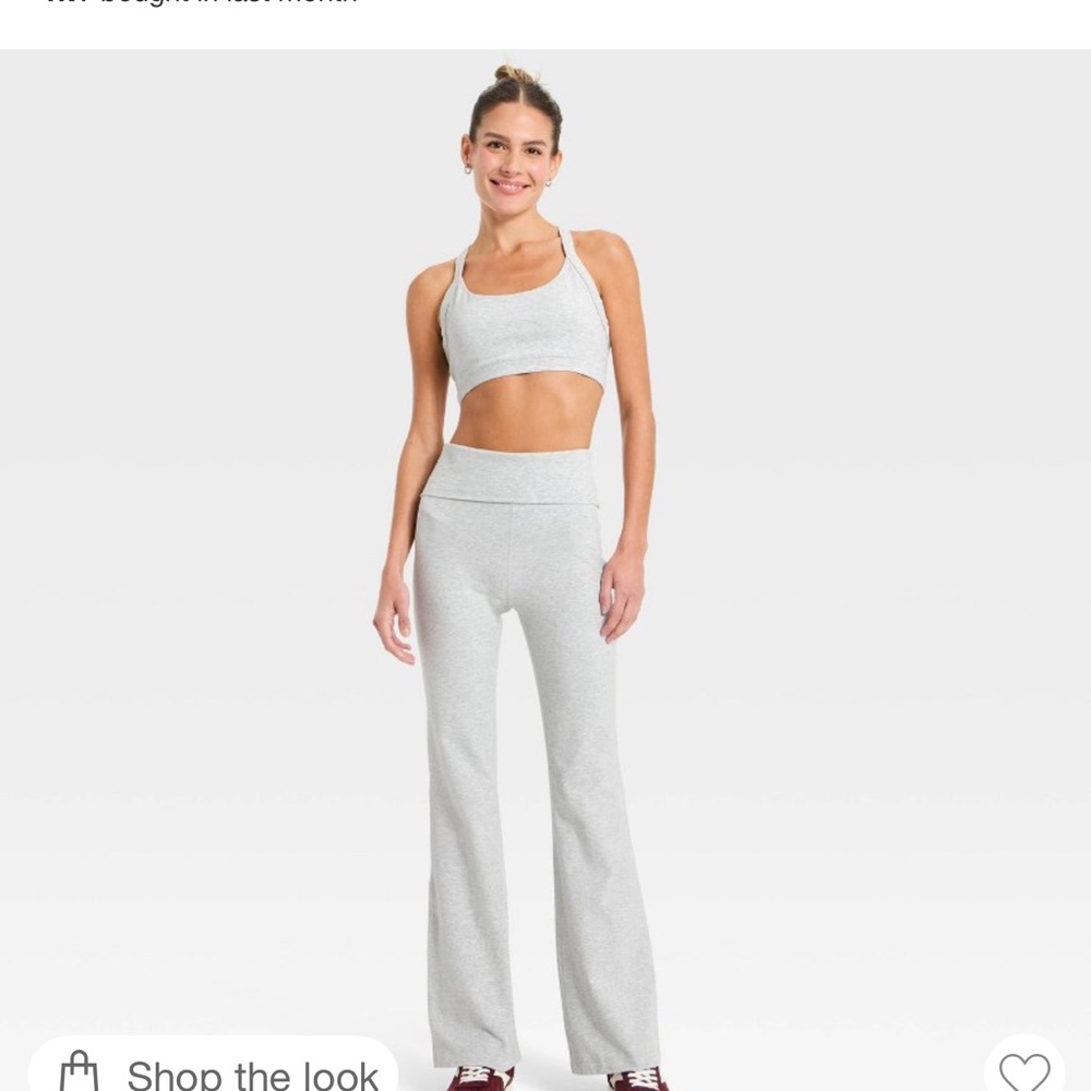 all in motion Light Gray High-Rise Flare Leggings and sport bra